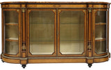 Antique Credenza, Fine Victorian, Inlaid Burl, Walnut & Marquetry, Display, 1800 - Old Europe Antique Home Furnishings