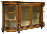 Antique Credenza, Fine Victorian, Inlaid Burl, Walnut & Marquetry, Display, 1800 - Old Europe Antique Home Furnishings