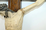 Antique Crucifix on Wooden Cross, French, Large Scale, Rare Decor, 1800s!!.jpg - Old Europe Antique Home Furnishings