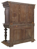 Antique Cupboard, French Renaissance Revival, Carved Oak, Shelf, Drawers, 1800s - Old Europe Antique Home Furnishings