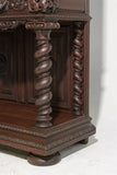 Antique Cupboard, Louis XIII Style, Carved Wood, French Twist, 19th C, 1800s - Old Europe Antique Home Furnishings
