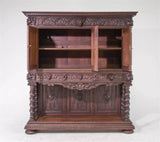 Antique Cupboard, Louis XIII Style, Carved Wood, French Twist, 19th C, 1800s - Old Europe Antique Home Furnishings