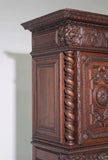 Antique Cupboard, Louis XIII Style, Carved Wood, French Twist, 19th C, 1800s - Old Europe Antique Home Furnishings