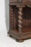 Antique Cupboard, Louis XIII Style, Carved Wood, French Twist, 19th C, 1800s - Old Europe Antique Home Furnishings