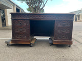 Antique Desk, Breton, Highly Carved, Rare, 6 Drawers, French, 19th C, 1800s!! - Old Europe Antique Home Furnishings