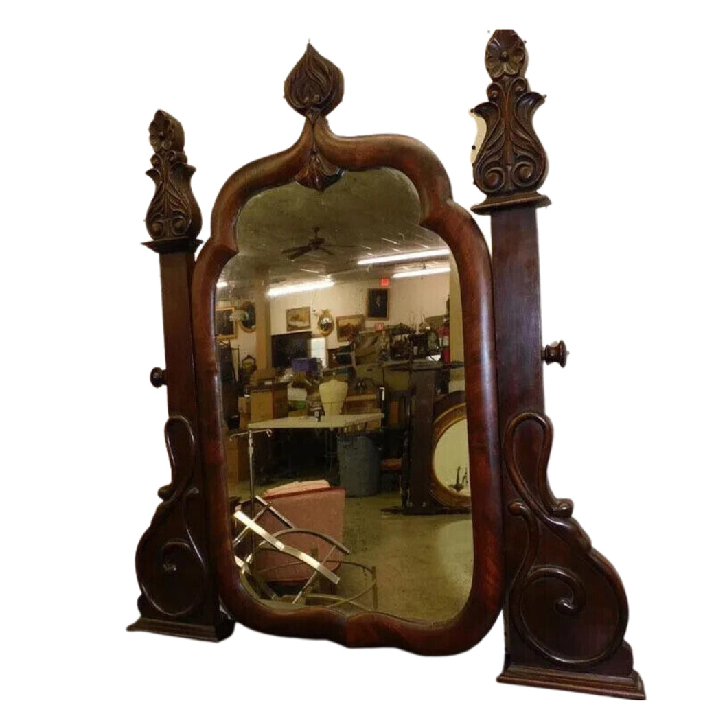 Antique Dresser, Empire Mahogany, with Mirror, Dark Wood Tones, 1800's Old Europe Antique Home Furnishings Antique Dresser, Empire Mahogany, with Mirror, Dark Wood Tones, 1800's Old Europe Antique Home Furnishings