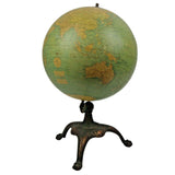 Antique Globe, Library, Weber Costello 12 inch with Patinated Metal, Handsome!! - Old Europe Antique Home Furnishings