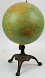 Antique Globe, Library, Weber Costello 12 inch with Patinated Metal, Handsome!! - Old Europe Antique Home Furnishings