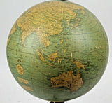 Antique Globe, Library, Weber Costello 12 inch with Patinated Metal, Handsome!! - Old Europe Antique Home Furnishings