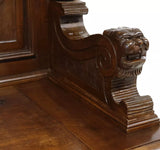 Antique Hall Bench, Large Italian Renaissance Revival, Carved Walnut, E. 1900s!