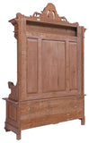 Antique Hall Bench, Italian Ren Revival Carved, Walnut, Storage, 1800s, 19th C.