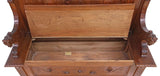 Antique Hall Bench, Italian Ren Revival Carved, Walnut, Storage, 1800s, 19th C.
