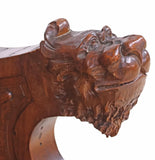 Antique Hall Bench, Italian Ren Revival Carved, Walnut, Storage, 1800s, 19th C.