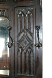 Antique Hall Tree, French Gothic Revival, Oak, Carved, MIrror, 19th C, 1800s!! - Old Europe Antique Home Furnishings