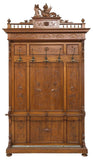 Antique Hall Tree, Italian Ren Revival, Carved Walnut , 116.5 H, 19th C, 1800s!!