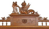Antique Hall Tree, Italian Ren Revival, Carved Walnut , 116.5 H, 19th C, 1800s!!