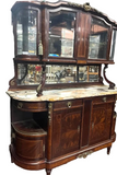 Antique Hutch, French Louis XVI, Marble Top, Display, Storage, Early 1900s!! - Old Europe Antique Home Furnishings
