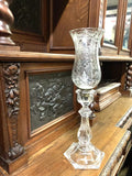 Antique Lamp, Glass / Candle Holder, Clear, 19.5 Ins., Home Decor, Gorgeous! - Old Europe Antique Home Furnishings