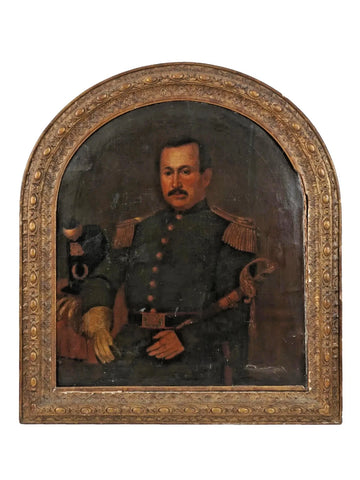 Antique Oil Painting, 1754, Portrait of French Indian General, 18th C, 1700s! - Old Europe Antique Home Furnishings