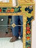 Antique Painted Mirror, Florentine / Venetian, Giltwood, Wall Mirror, 1920s Era! - Old Europe Antique Home Furnishings