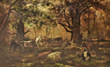 Antique Painting, Oil, M.C. Underwood, Framed, Landscape with Cattle, 1800's!! - Old Europe Antique Home Furnishings
