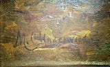 Antique Painting, Oil, M.C. Underwood, Framed, Landscape with Cattle, 1800's!! - Old Europe Antique Home Furnishings