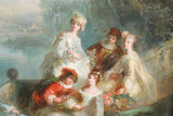 Antique Painting, Oil on Canvas, French, "Courting Scene", Giltwood, 1800s, 19 C - Old Europe Antique Home Furnishings