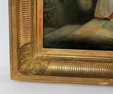 Antique Painting, Oil on Canvas, French, "Courting Scene", Giltwood, 1800s, 19 C - Old Europe Antique Home Furnishings