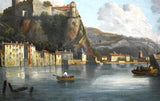 Antique Painting, Oil on Canvas, Italian School, Realsim, Canal, Village, 1800s