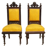 Antique Parlor Set, Five Pc. Victorian, Figural, Carved & Upholstered, 1800s!! - Old Europe Antique Home Furnishings