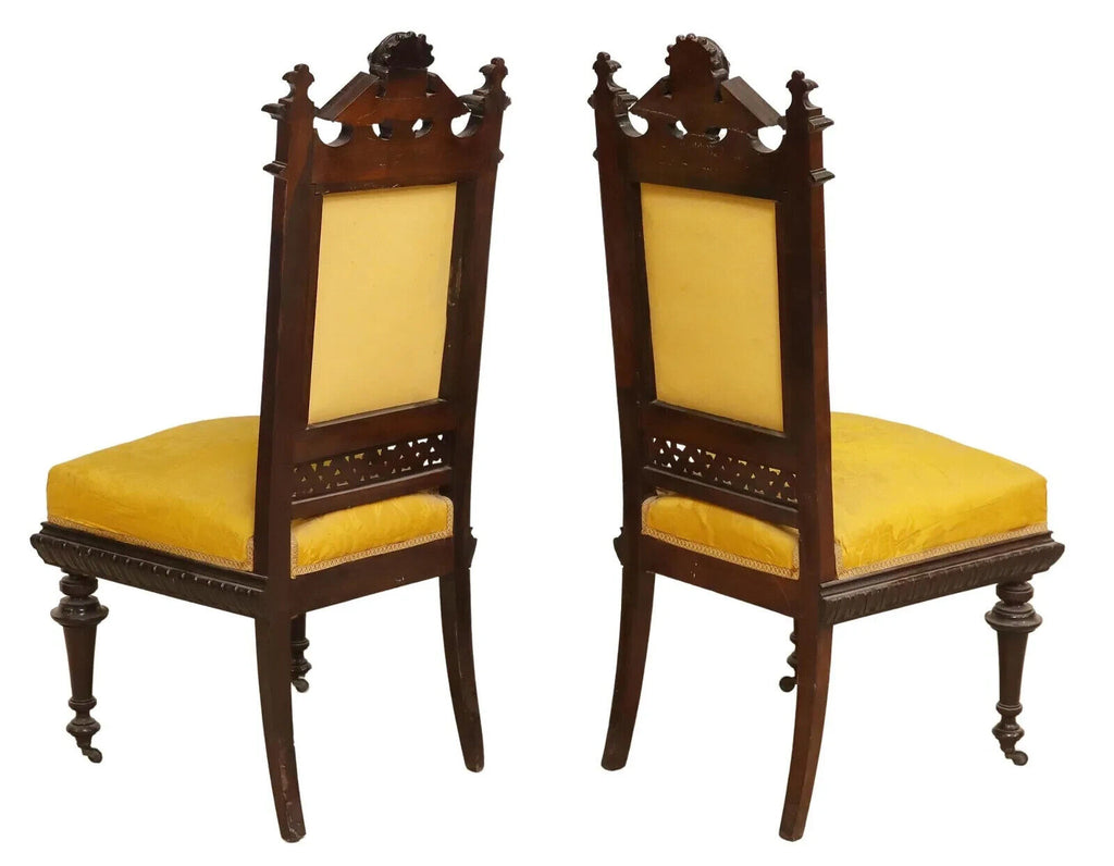 Antique Parlor Set, Five Pc. Victorian, Figural, Carved & Upholstered ...