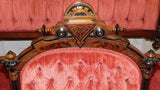 Antique Parlor Set, Victorian Renaissance Revival, 4-Pieces, Walnut, 1800s!! - Old Europe Antique Home Furnishings