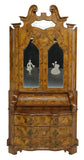 Antique Secretary, Venetian, Burled, Walnut, Mirrored, Desk, early 1900s!! - Old Europe Antique Home Furnishings
