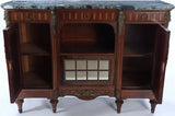 Antique Server, French, Bronze Mounted, Marble Top, Mirrored Door, C. 1900's!