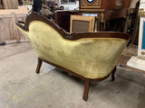 Antique Settee, Gold, Velvet, Cameo Style Back, 19th / 20th C, 1900's, Charming! - Old Europe Antique Home Furnishings