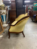 Antique Settee, Gold, Velvet, Cameo Style Back, 19th / 20th C, 1900's, Charming! - Old Europe Antique Home Furnishings