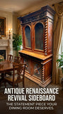 Antique Sideboard, Buffet, Rena Revival, Walnut, Barley Twist, Carved, Figural!