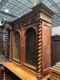 Antique Sideboard, Buffet, Rena Revival, Walnut, Barley Twist, Carved, Figural!