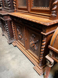 Antique Sideboard, Buffet, Rena Revival, Walnut, Barley Twist, Carved, Figural!
