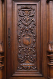 Antique Sideboard, Finely Carved, Fr. Henri II Style, Walnut , 121.5" H, 1800s! - Old Europe Antique Home Furnishings