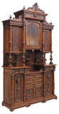 Antique Sideboard, Finely Carved, Fr. Henri II Style, Walnut , 121.5" H, 1800s! - Old Europe Antique Home Furnishings