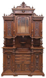Antique Sideboard, Finely Carved, Fr. Henri II Style, Walnut , 121.5" H, 1800s! - Old Europe Antique Home Furnishings