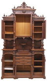 Antique Sideboard, Finely Carved, Fr. Henri II Style, Walnut , 121.5" H, 1800s! - Old Europe Antique Home Furnishings