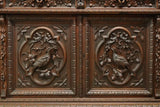 Antique Sideboard, Hunt, French Henri II Style, Carved, Oak, Beveled Gl, 20th C. - Old Europe Antique Home Furnishings