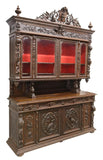 Antique Sideboard, Hunt, French Henri II Style, Carved, Oak, Beveled Glass, 20th C. - Old Europe Antique Home Furnishings