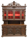 Antique Sideboard, Hunt, French Henri II Style, Carved, Oak, Beveled Glass, 20th C. - Old Europe Antique Home Furnishings