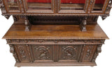 Antique Sideboard, Hunt, French Henri II Style, Carved, Oak, Beveled Glass, 20th C. - Old Europe Antique Home Furnishings