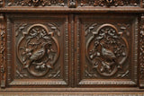 Antique Sideboard, Hunt, French Henri II Style, Carved, Oak, Beveled Glass, 20th C. - Old Europe Antique Home Furnishings