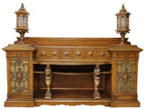 Antique Sideboard, Italian Paint Decorated, Carved Wood, with Lanterns, 1800s!! - Old Europe Antique Home Furnishings