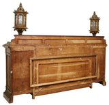 Antique Sideboard, Italian Paint Decorated, Carved Wood, with Lanterns, 1800s!! - Old Europe Antique Home Furnishings